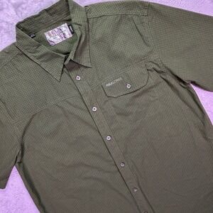 Realtree Mens Button Down Shirt Large Green Ripstop Short Sleeve Outdoor Pocket